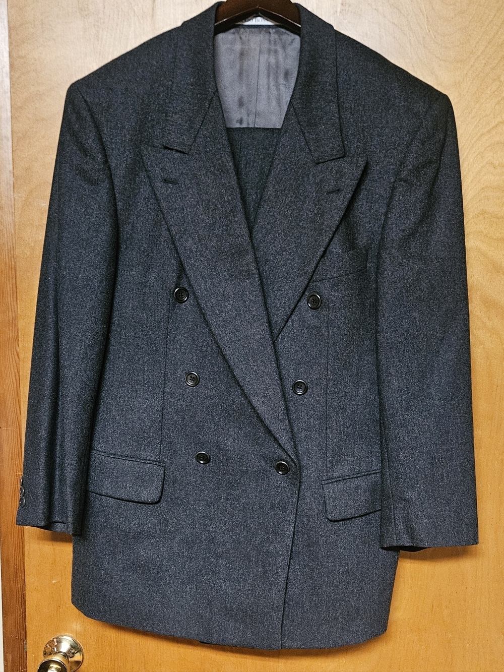 Hugo Boss Al Capone/Cantania Men's Double-Breasted Blazer Dark Gray
